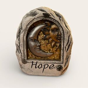 Celestial Sun & Moon Hope Garden Stone Whimsigoth Cottagecore Mystical Decor